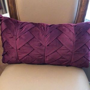 Lillian August down filled burgundy velvet accent pillow 23” x 13”